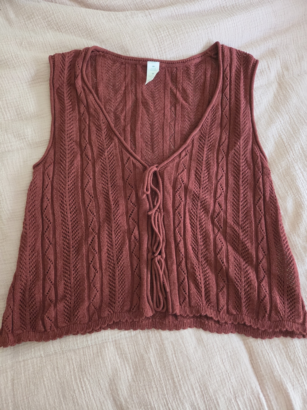 Old Navy Lace-Up Knit Tank Top - Rose
